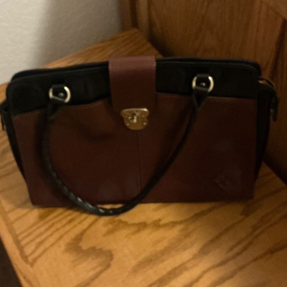 Patricia Nash Black and Brown Satchel